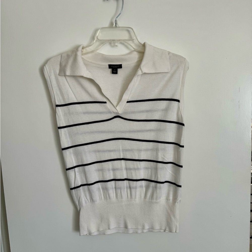 Ann Taylor Cream Knit Top size M